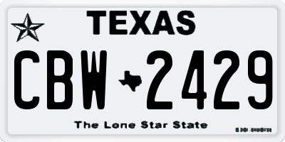 TX license plate CBW2429