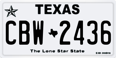 TX license plate CBW2436