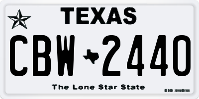 TX license plate CBW2440