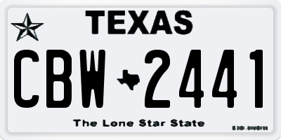 TX license plate CBW2441