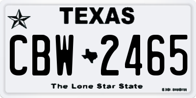 TX license plate CBW2465