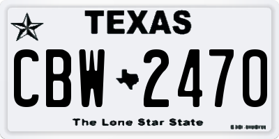 TX license plate CBW2470