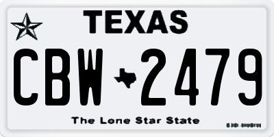 TX license plate CBW2479