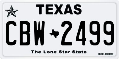 TX license plate CBW2499