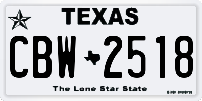 TX license plate CBW2518
