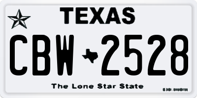 TX license plate CBW2528