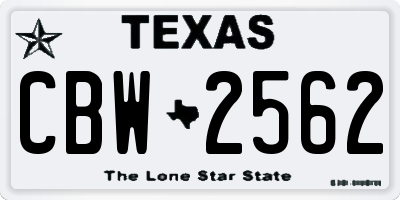 TX license plate CBW2562