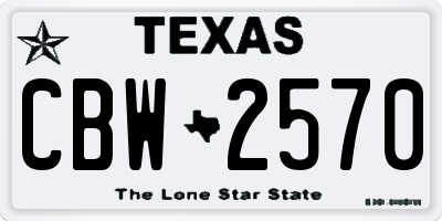 TX license plate CBW2570
