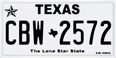 TX license plate CBW2572
