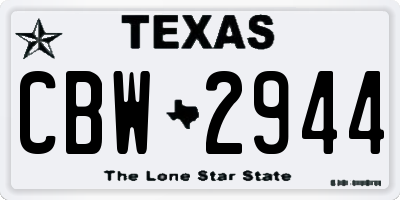 TX license plate CBW2944