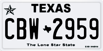 TX license plate CBW2959