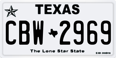 TX license plate CBW2969