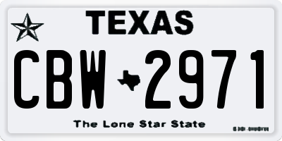 TX license plate CBW2971