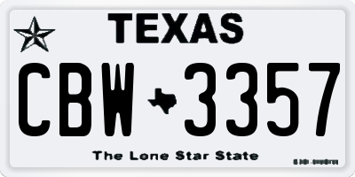 TX license plate CBW3357