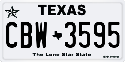 TX license plate CBW3595