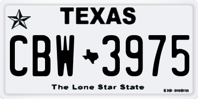 TX license plate CBW3975
