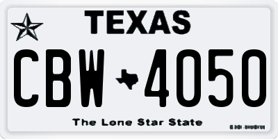 TX license plate CBW4050