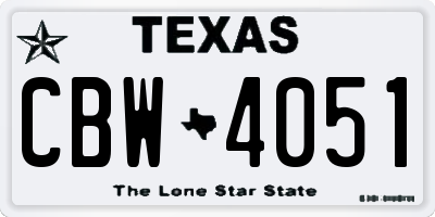 TX license plate CBW4051