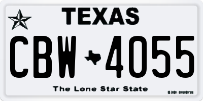TX license plate CBW4055