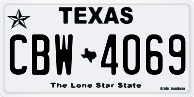 TX license plate CBW4069