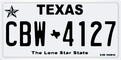 TX license plate CBW4127