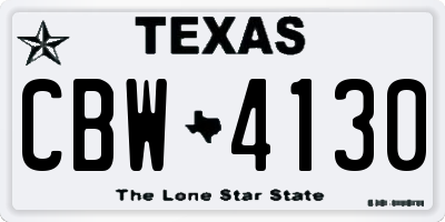 TX license plate CBW4130