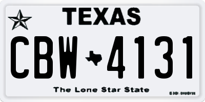 TX license plate CBW4131