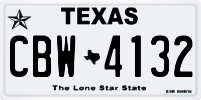 TX license plate CBW4132