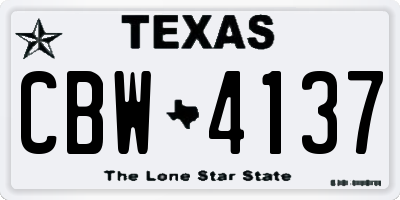 TX license plate CBW4137