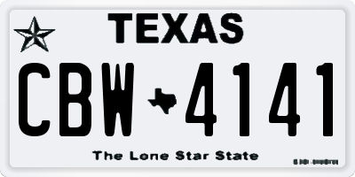TX license plate CBW4141
