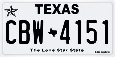 TX license plate CBW4151