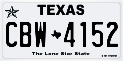 TX license plate CBW4152