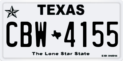TX license plate CBW4155
