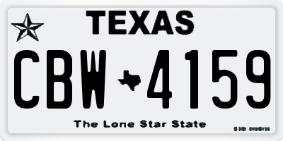TX license plate CBW4159