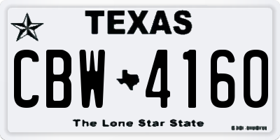 TX license plate CBW4160
