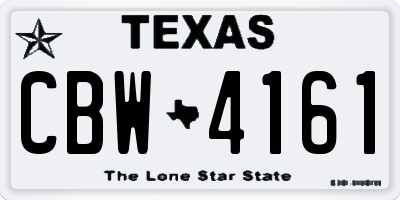 TX license plate CBW4161