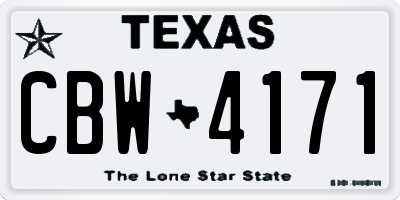 TX license plate CBW4171