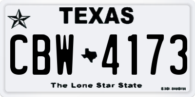 TX license plate CBW4173