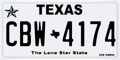 TX license plate CBW4174