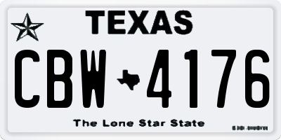 TX license plate CBW4176