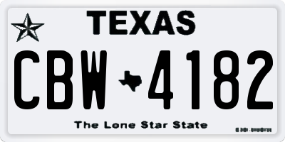 TX license plate CBW4182