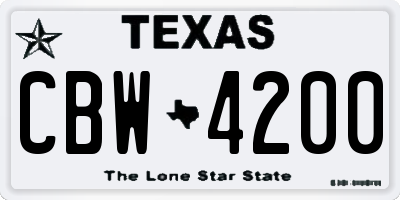 TX license plate CBW4200