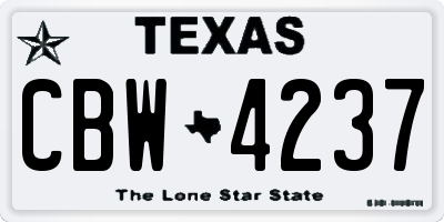TX license plate CBW4237
