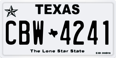 TX license plate CBW4241