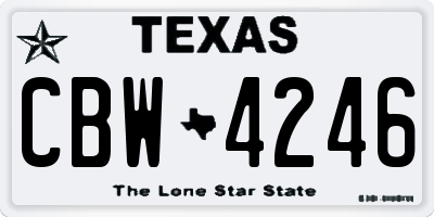 TX license plate CBW4246
