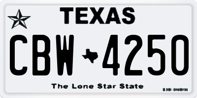 TX license plate CBW4250