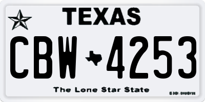 TX license plate CBW4253