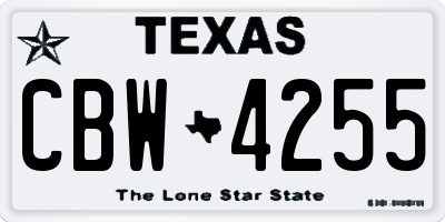 TX license plate CBW4255