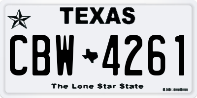 TX license plate CBW4261