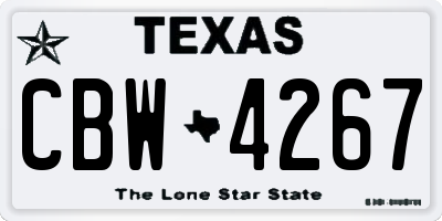TX license plate CBW4267